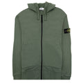 Stone Island Open Zip Up Hooded Sweatshirt Sage V0055