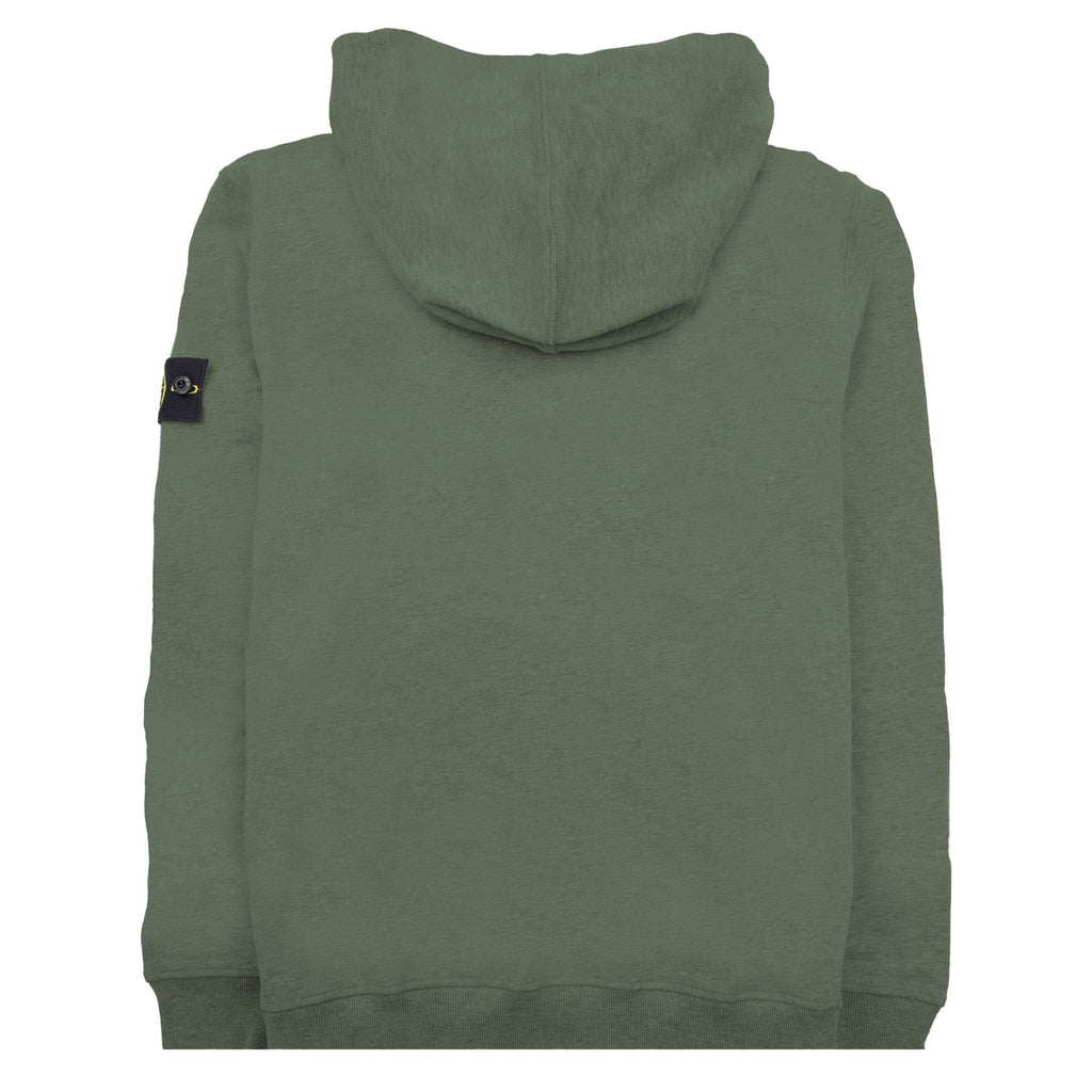 Stone Island Open Zip Up Hooded Sweatshirt Sage V0055