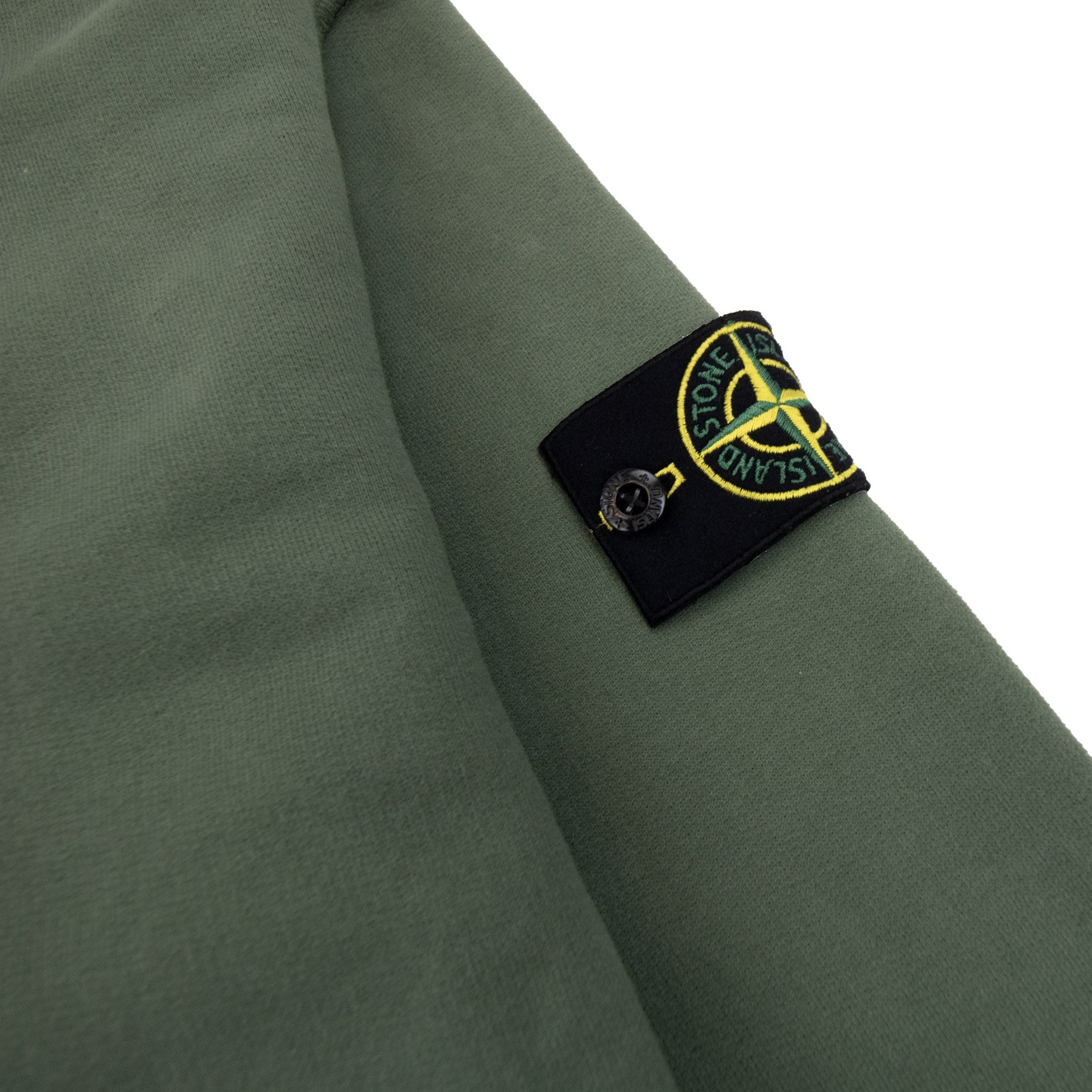 Stone Island Open Zip Up Hooded Sweatshirt Sage V0055