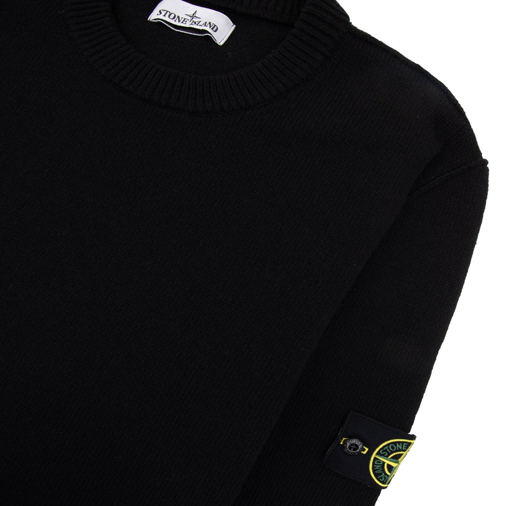 Stone Island 508a3 Crew Knit Sweater Black V0029