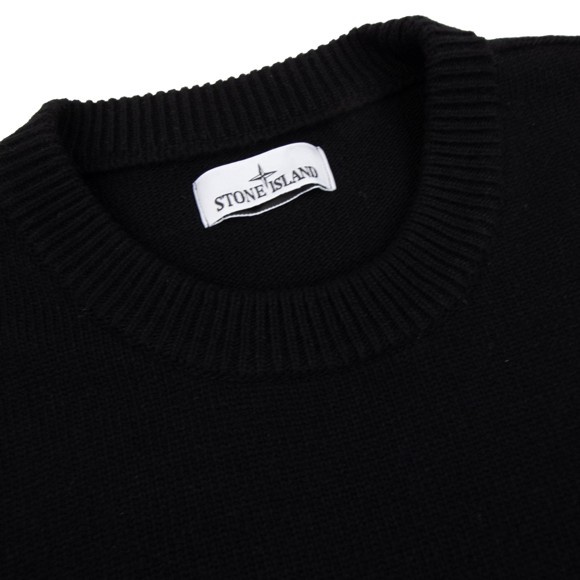 Stone Island 508a3 Crew Knit Sweater Black V0029