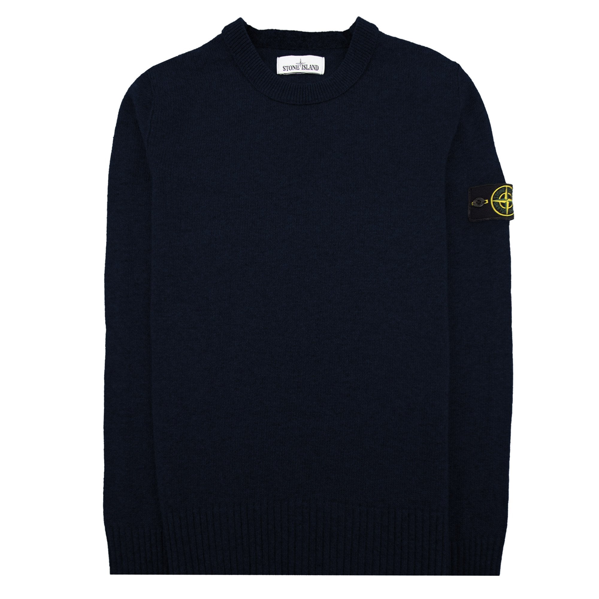 Stone Island 508a3 Crew Knit Sweater Navy Blue V0020
