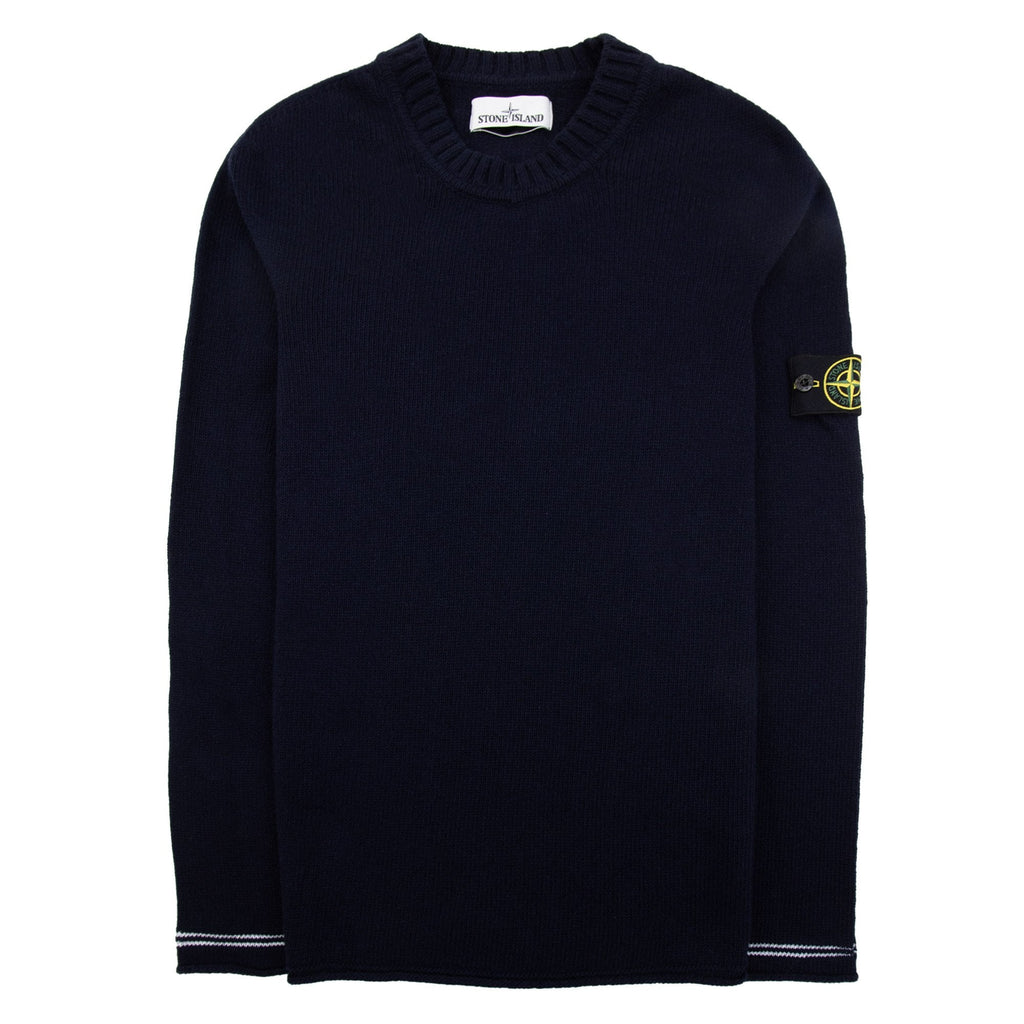 Stone Island 539a3 Stripe Trim Knitted Jumper Navy V0020