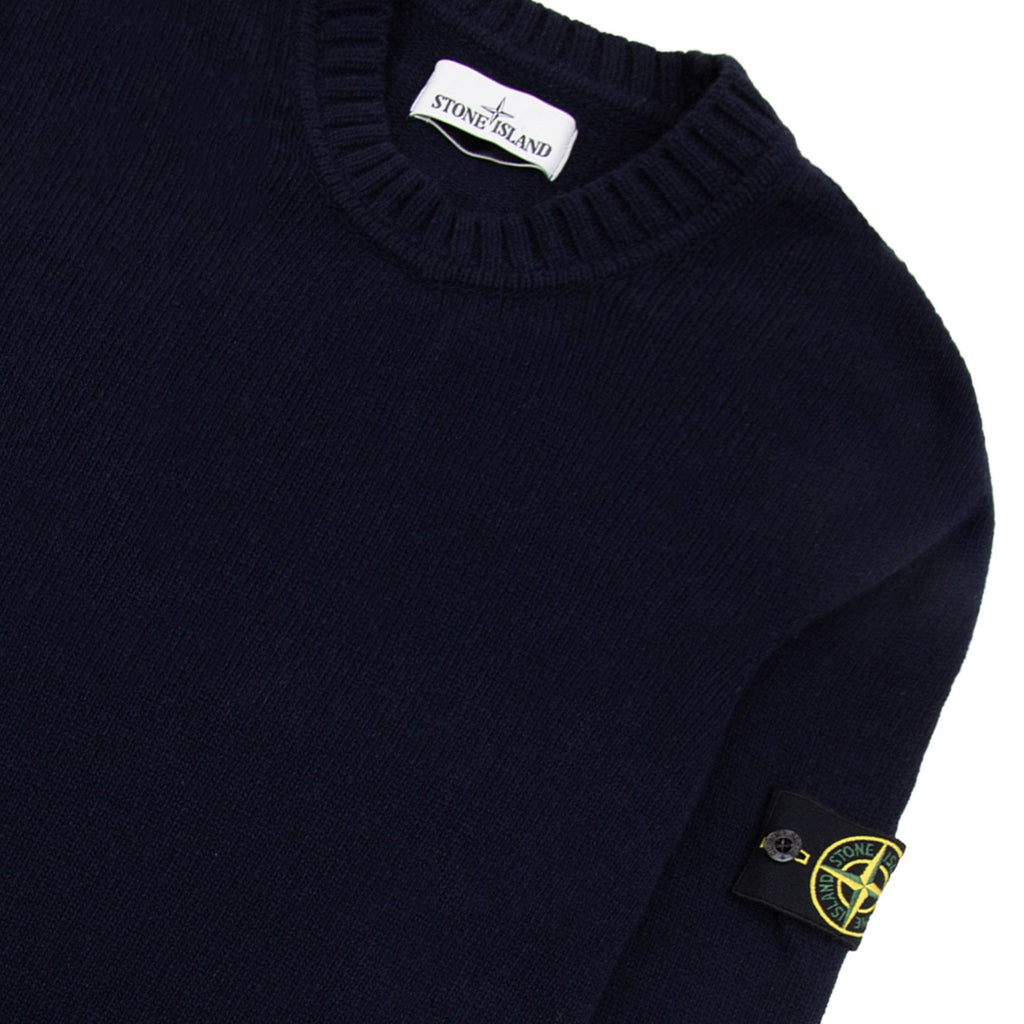 Stone Island 539a3 Stripe Trim Knitted Jumper Navy V0020