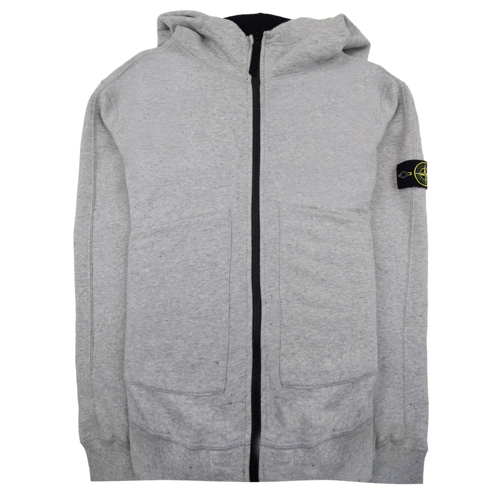 Stone Island Fleck Zip Hoody Light Grey