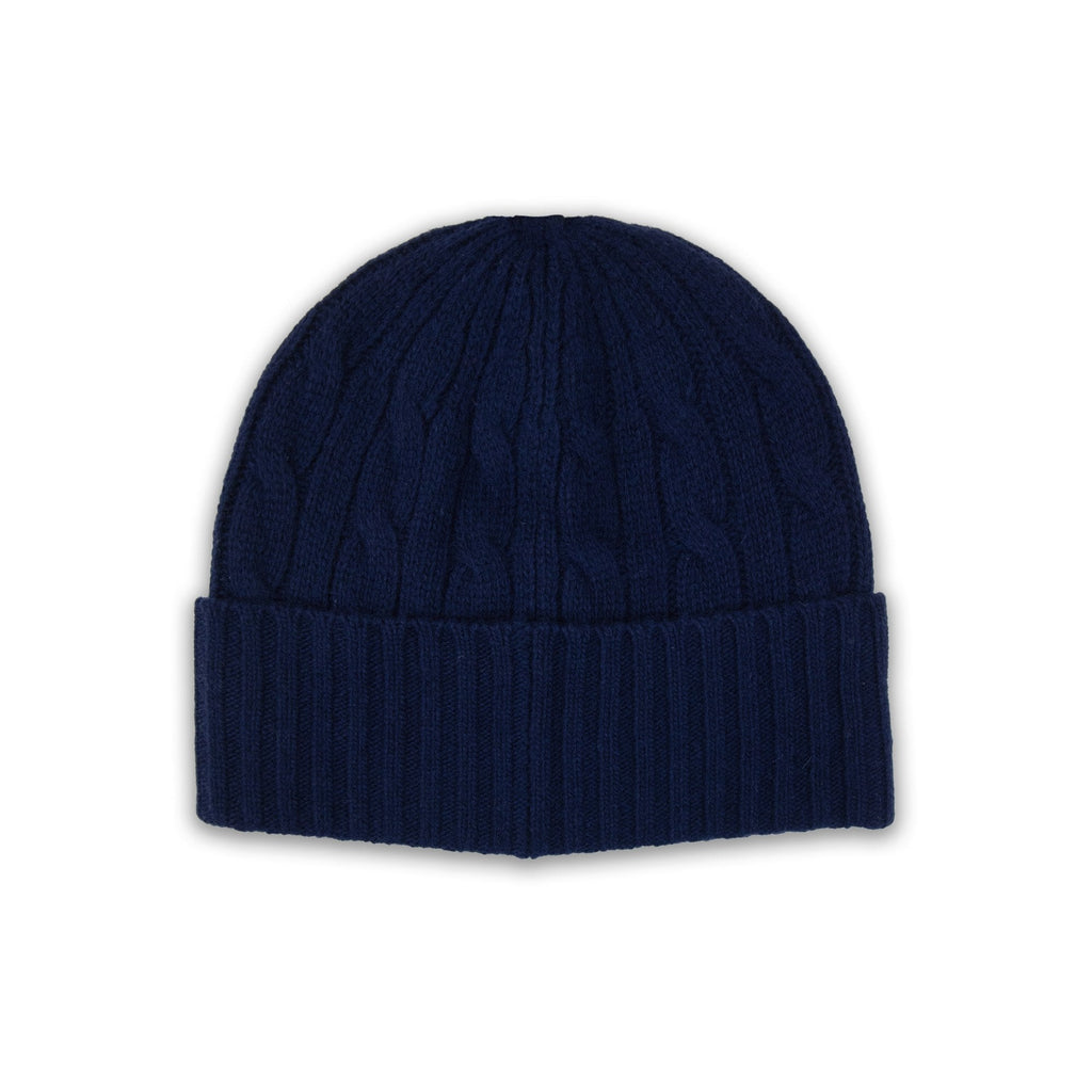 Polo Ralph Lauren Cable-knit Merino Wool-blend Beanie Navy