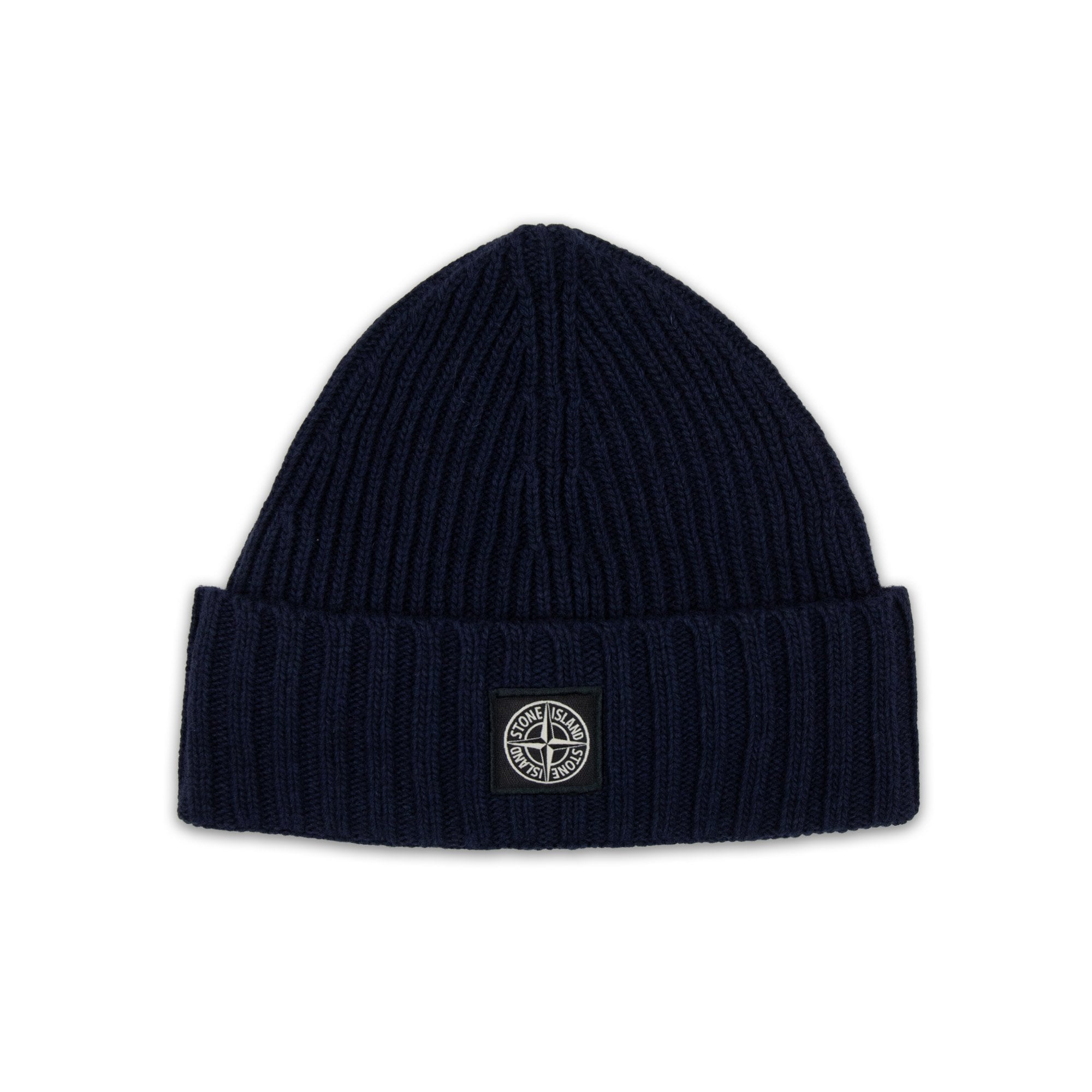 Stone Island Junior N03z3 Wool Ribbed Beanie Navy Blue V0020
