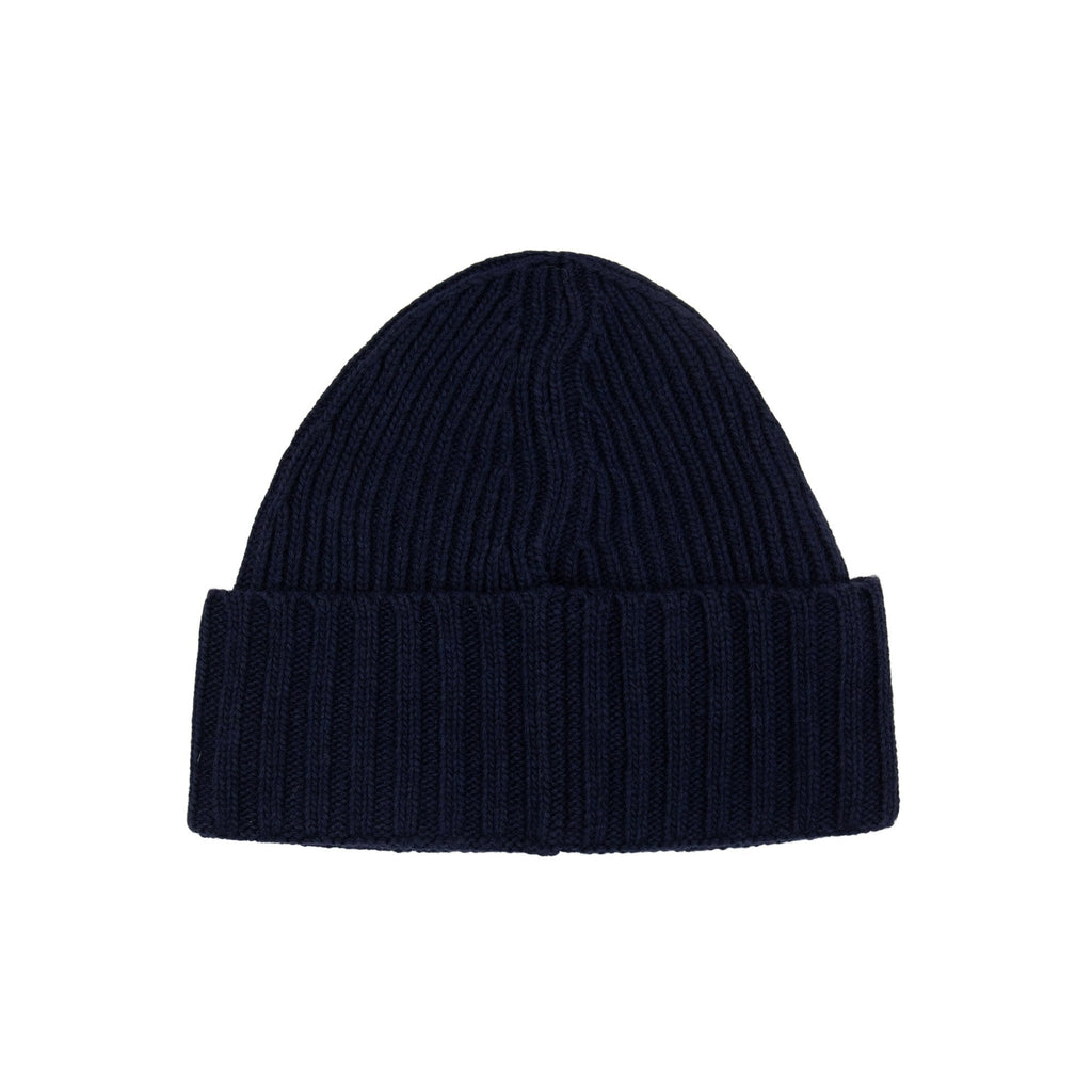 Stone Island Junior N03z3 Wool Ribbed Beanie Navy Blue V0020