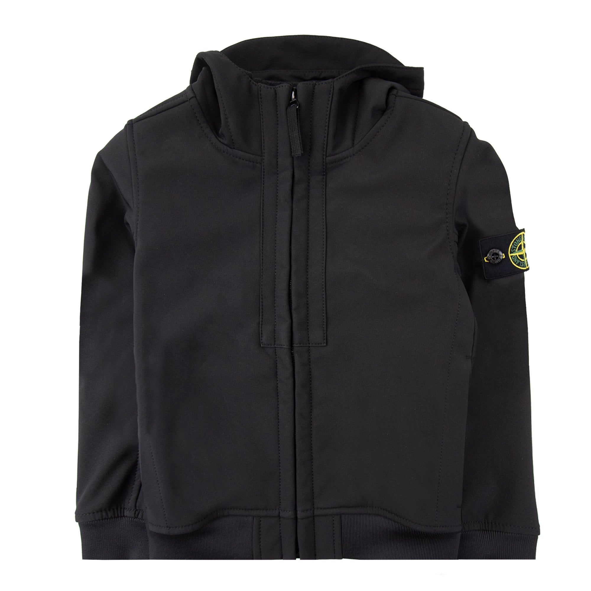 Stone Island Junior Q0122 Soft Shell-r_e.dye® Technology In Recycled Polyester Black V0029