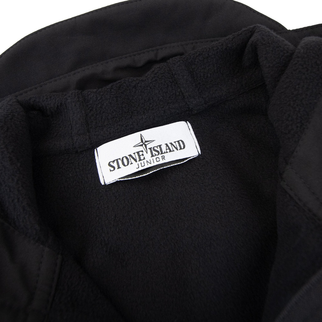 Stone Island Junior Q0122 Soft Shell-r_e.dye® Technology In Recycled Polyester Black V0029