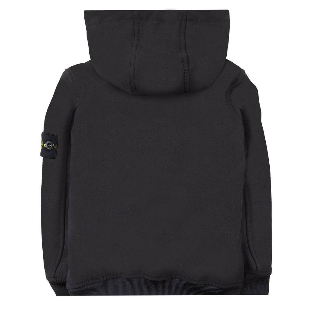 Stone Island Junior Q0122 Soft Shell-r_e.dye® Technology In Recycled Polyester Black V0029