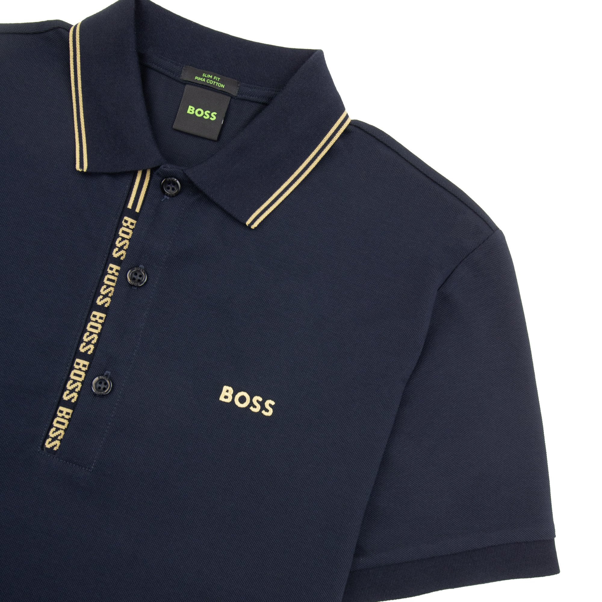 Hugo Boss Paule 4 Slim Fit Branded Placket Polo Navy 403
