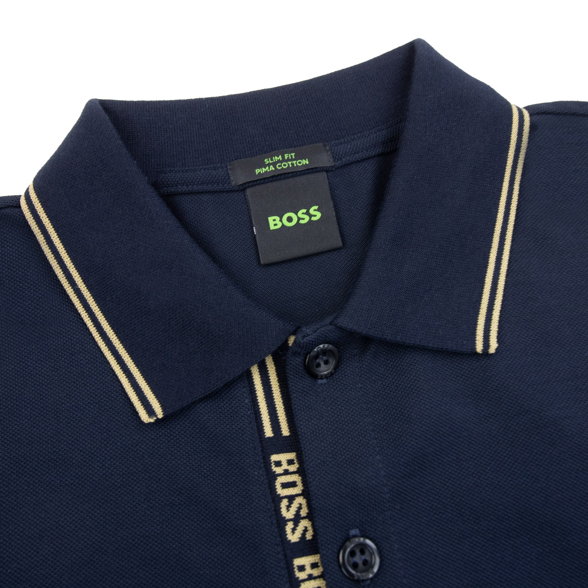 Hugo Boss Paule 4 Slim Fit Branded Placket Polo Navy 403