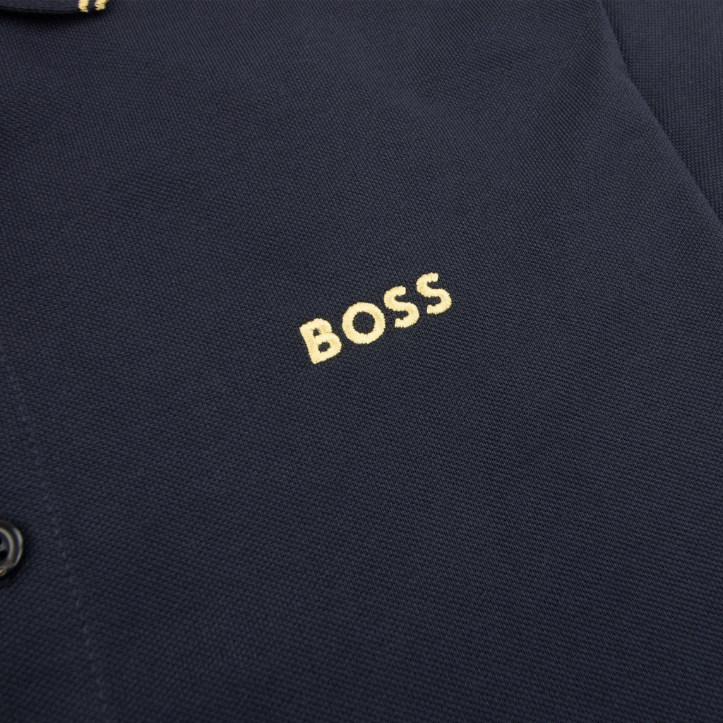 Hugo Boss Paule 4 Slim Fit Branded Placket Polo Navy 403