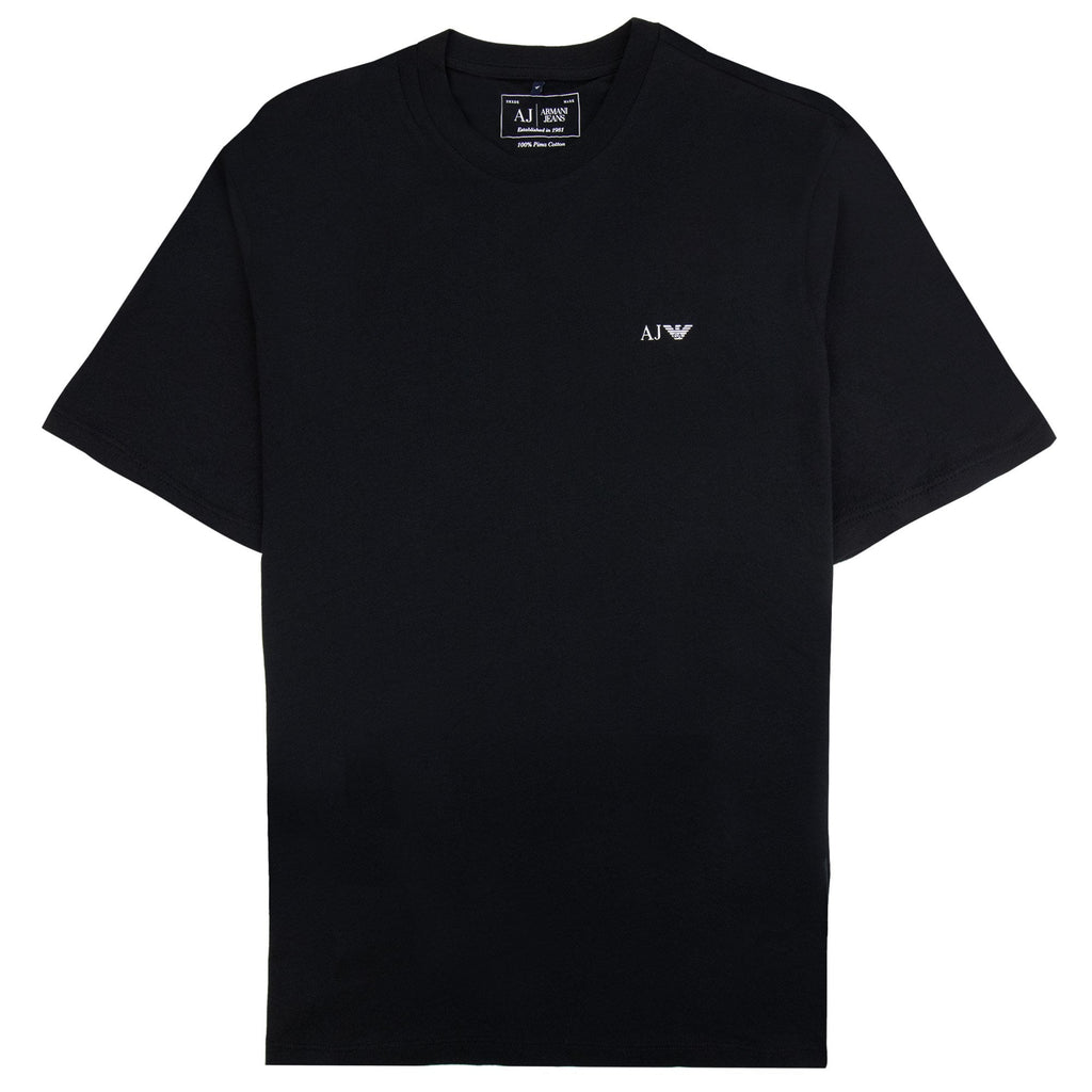 Armani Jeans Logo Print Crewneck T Shirt Black