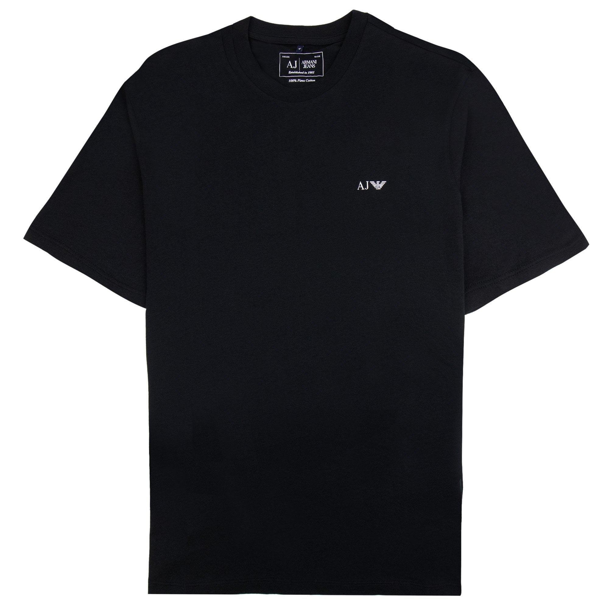 Armani Jeans Logo Print Crewneck T Shirt Black