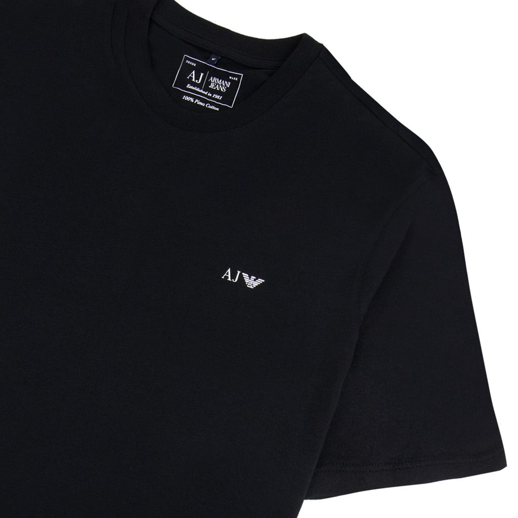 Armani Jeans Logo Print Crewneck T Shirt Black