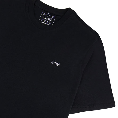 Armani Jeans Logo Print Crewneck T Shirt Black
