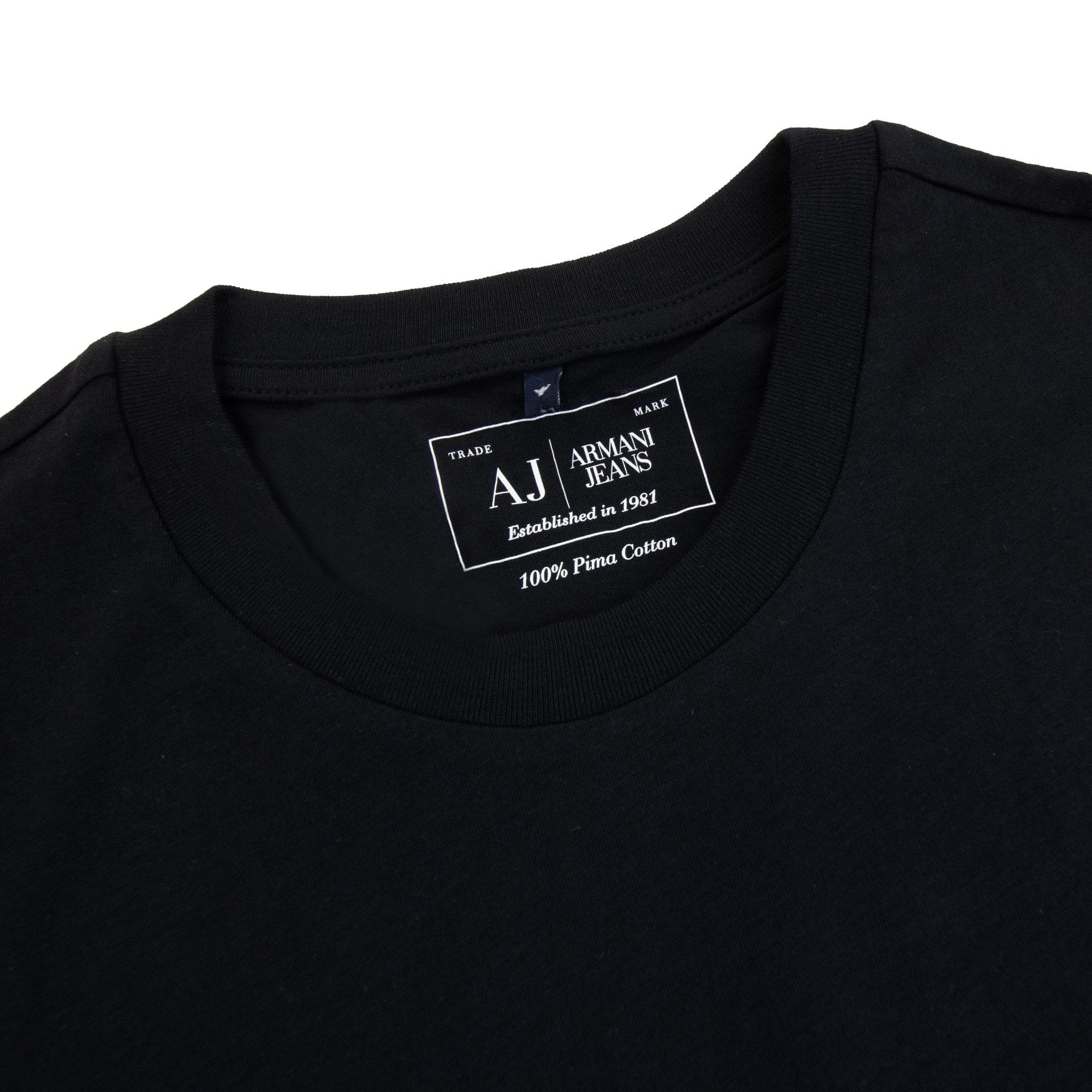 Armani Jeans Logo Print Crewneck T Shirt Black