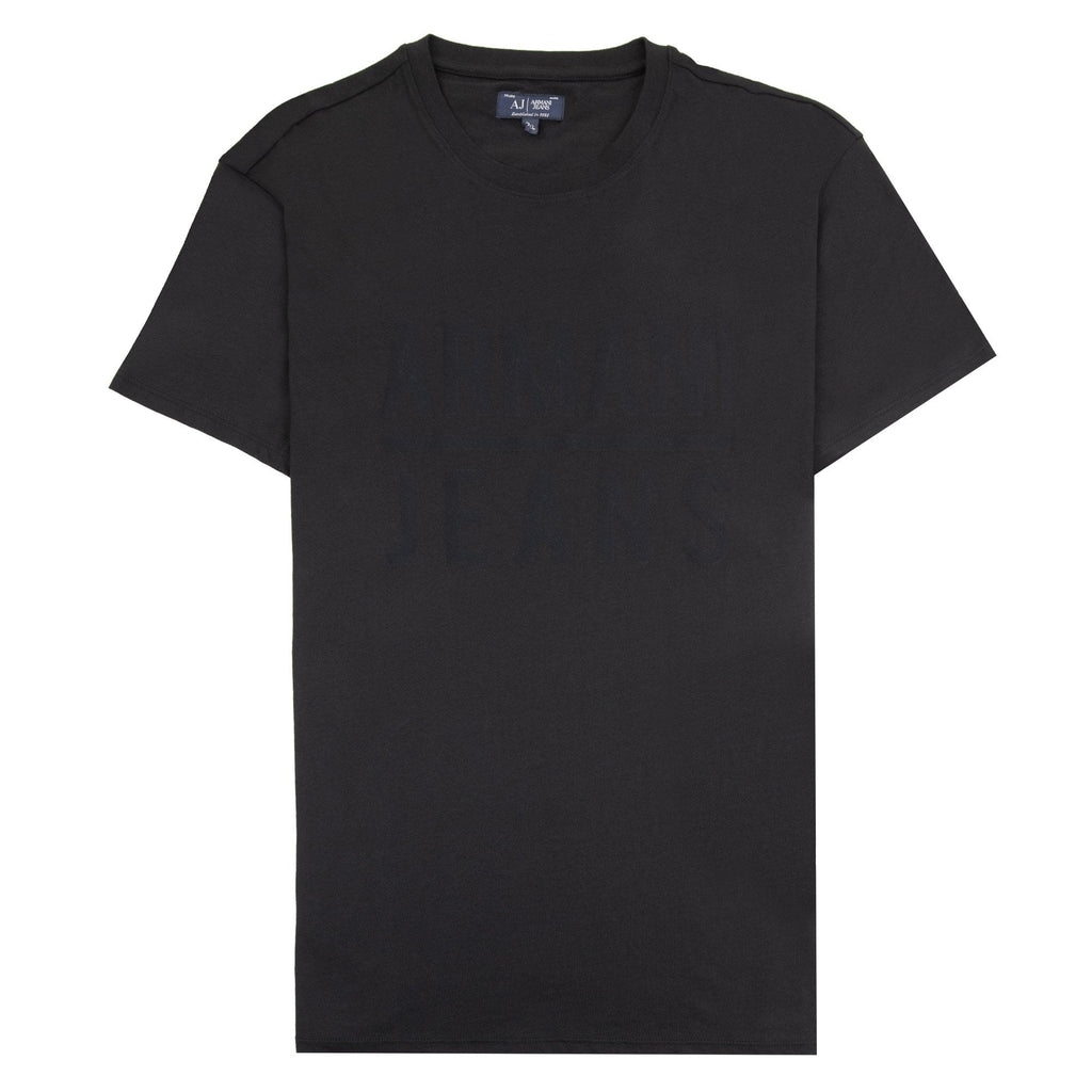 Armani Jeans Embossed Logo T Shirt Black