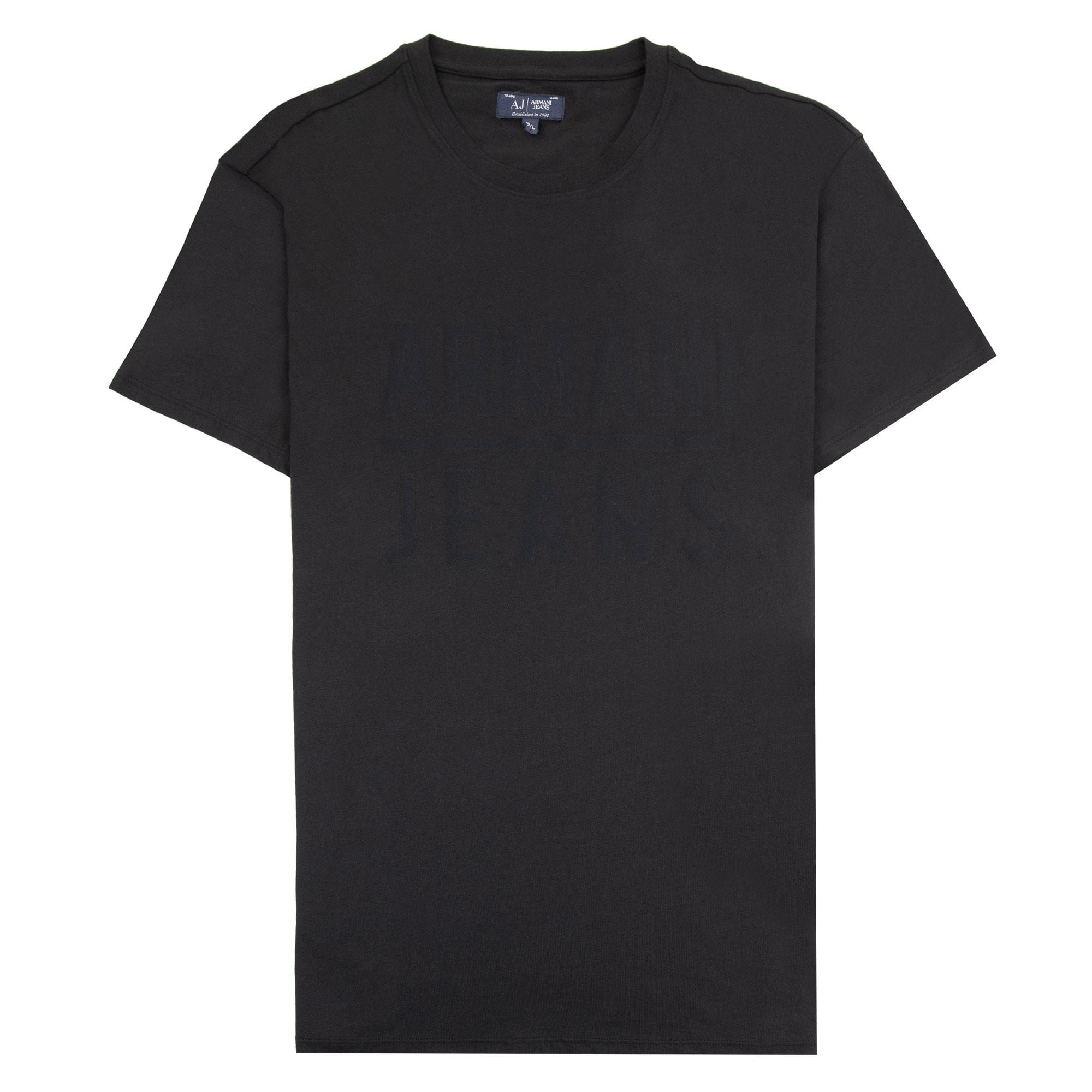 Armani Jeans Embossed Logo T Shirt Black