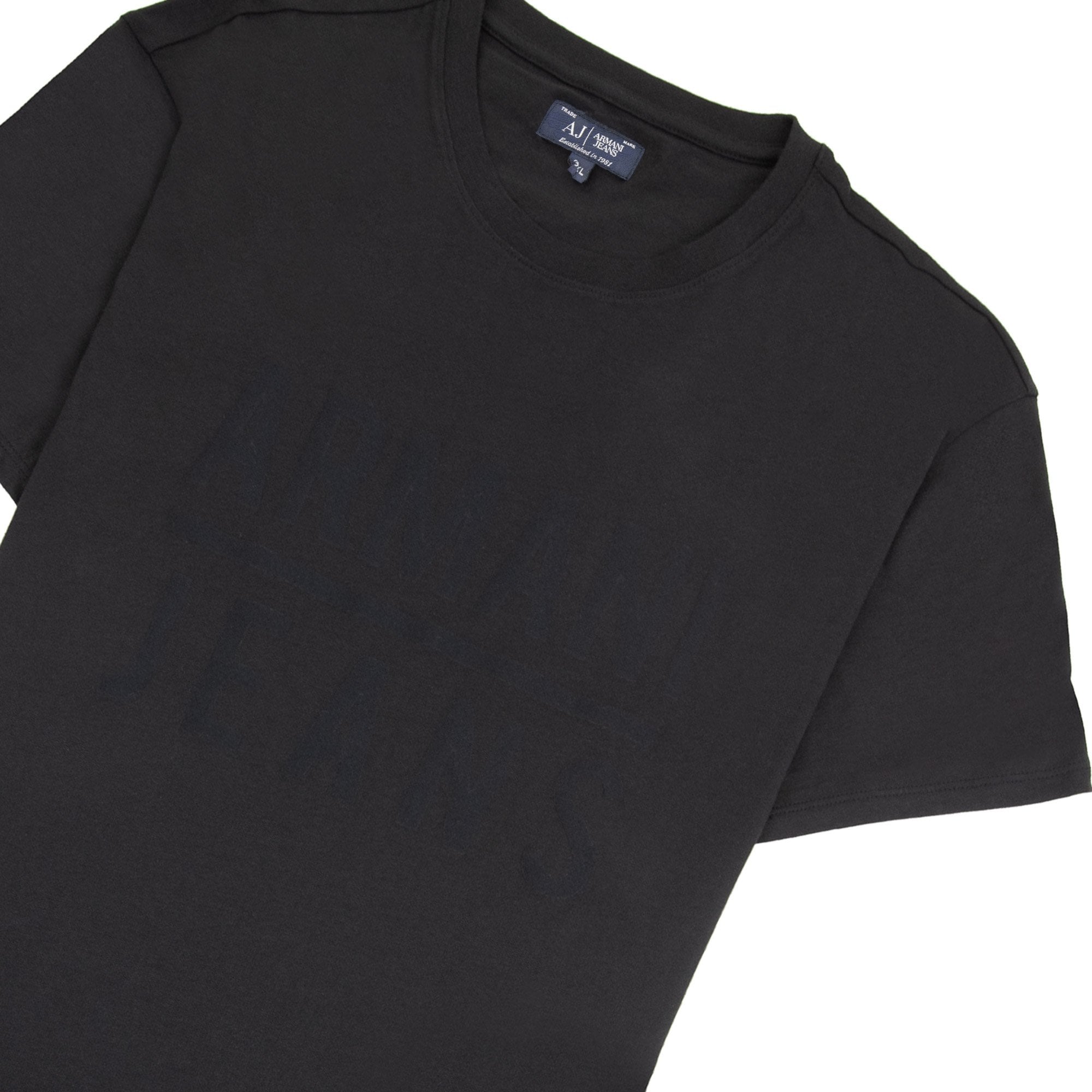 Armani Jeans Embossed Logo T Shirt Black