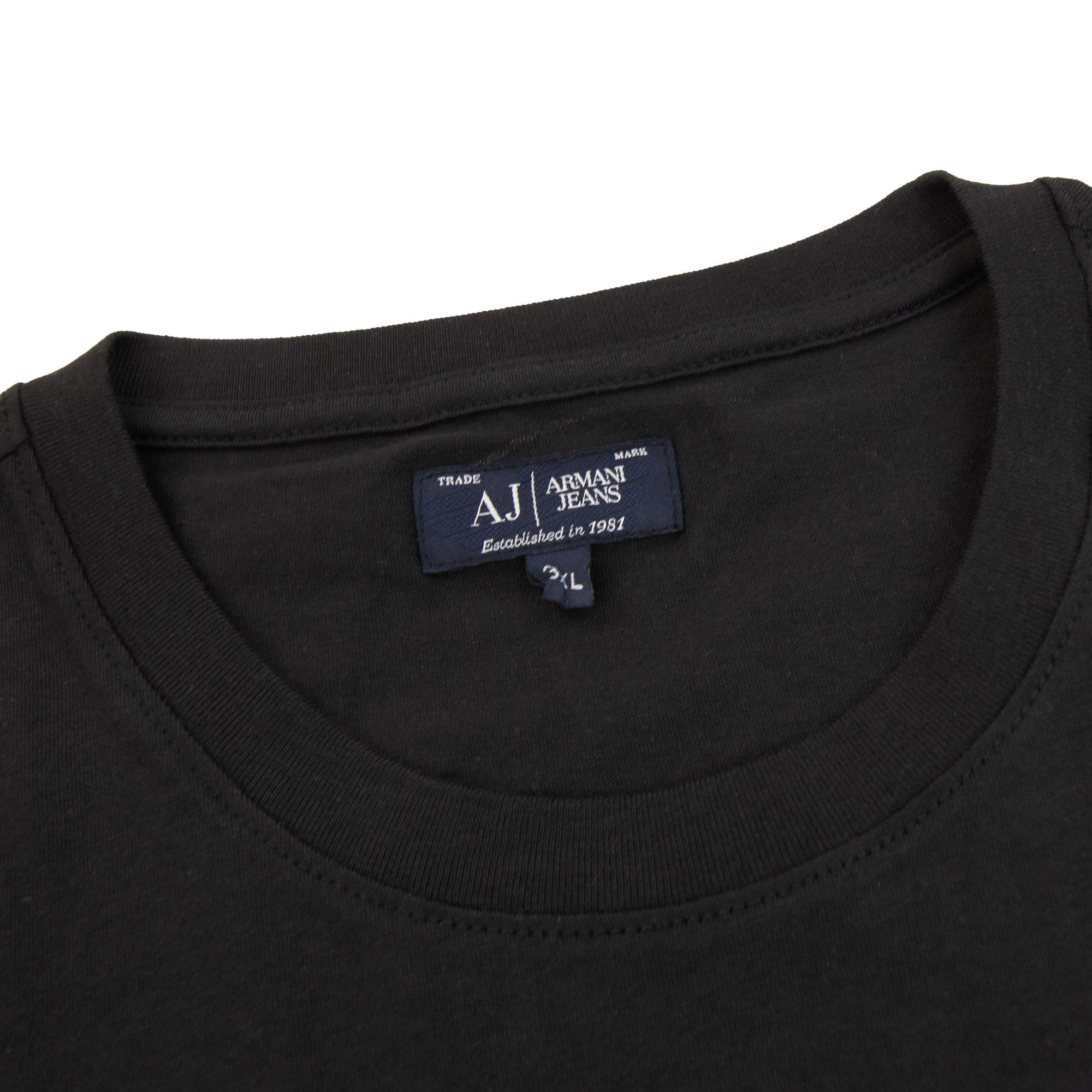 Armani Jeans Embossed Logo T Shirt Black