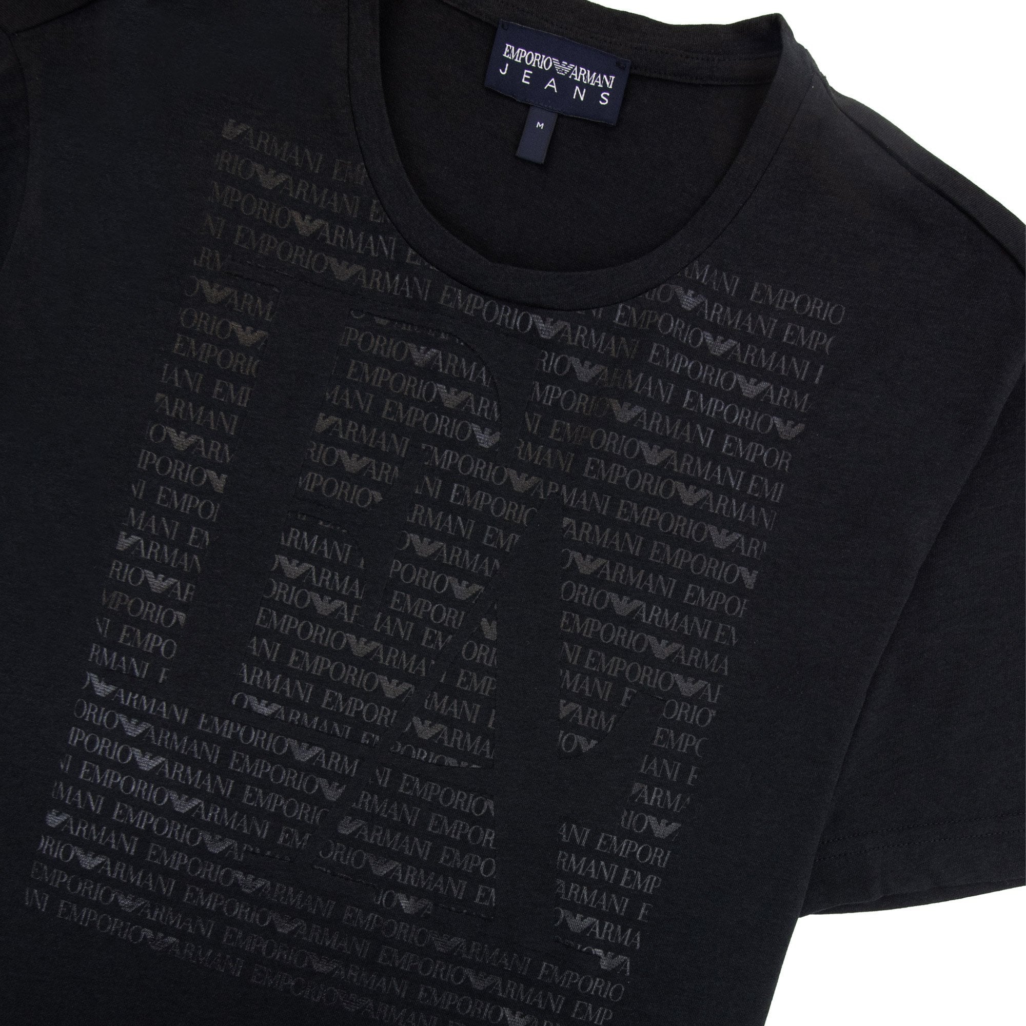 Emporio Armani Giro M/c Logo T Shirt Black AUG17