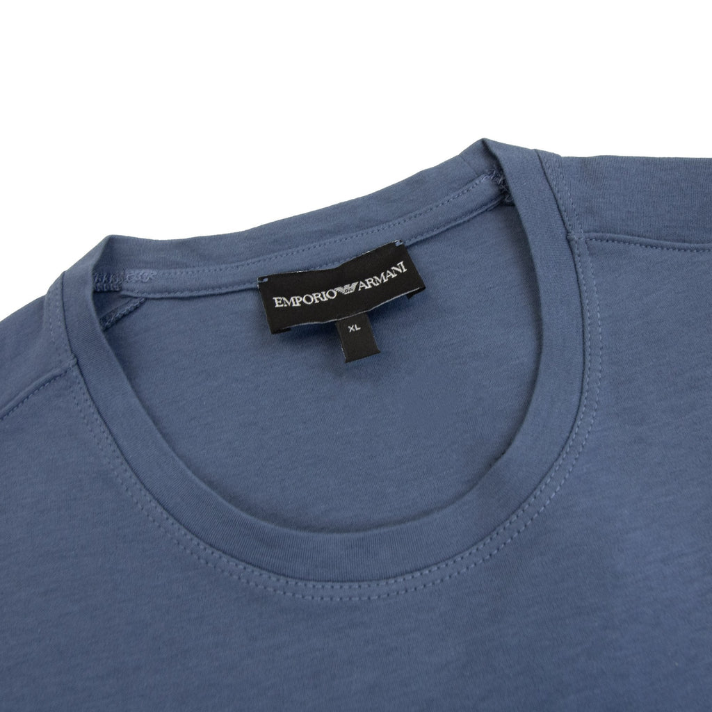 Emporio Armani Rubber Logo T Shirt Dark Blue