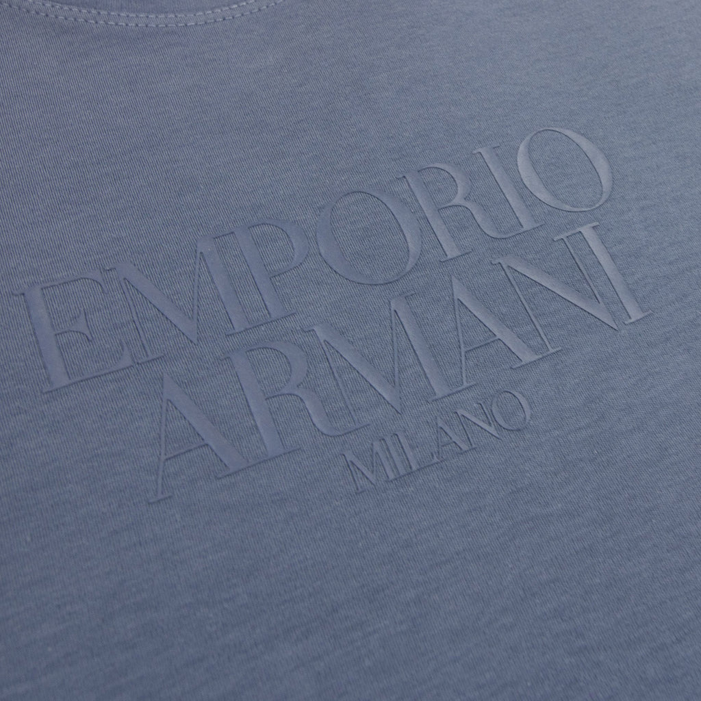 Emporio Armani Rubber Logo T Shirt Dark Blue