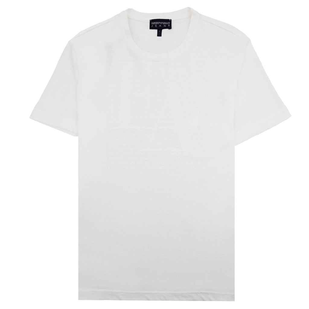 Emporio Armani Giro M/c Logo T Shirt White AUG17