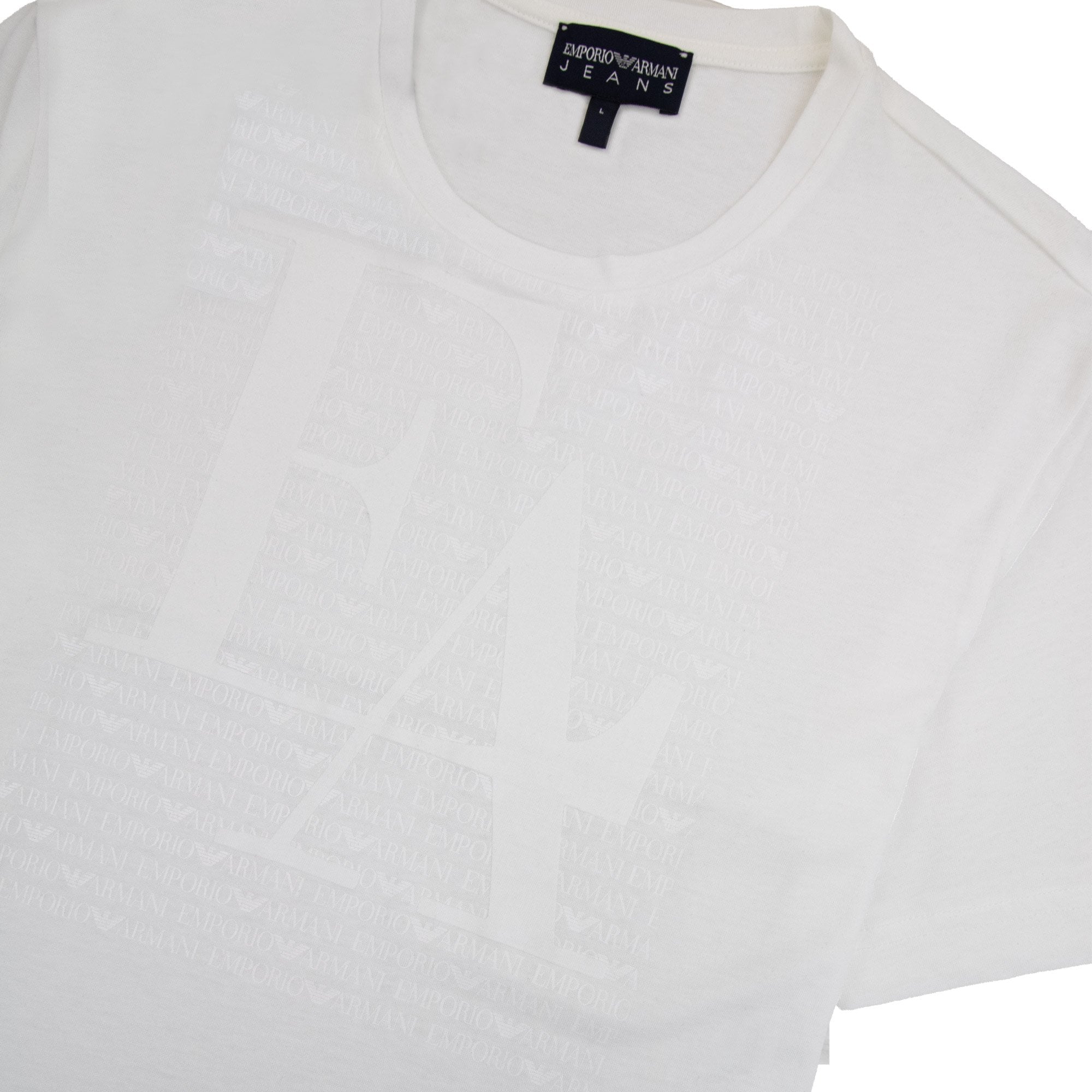 Emporio Armani Giro M/c Logo T Shirt White AUG17