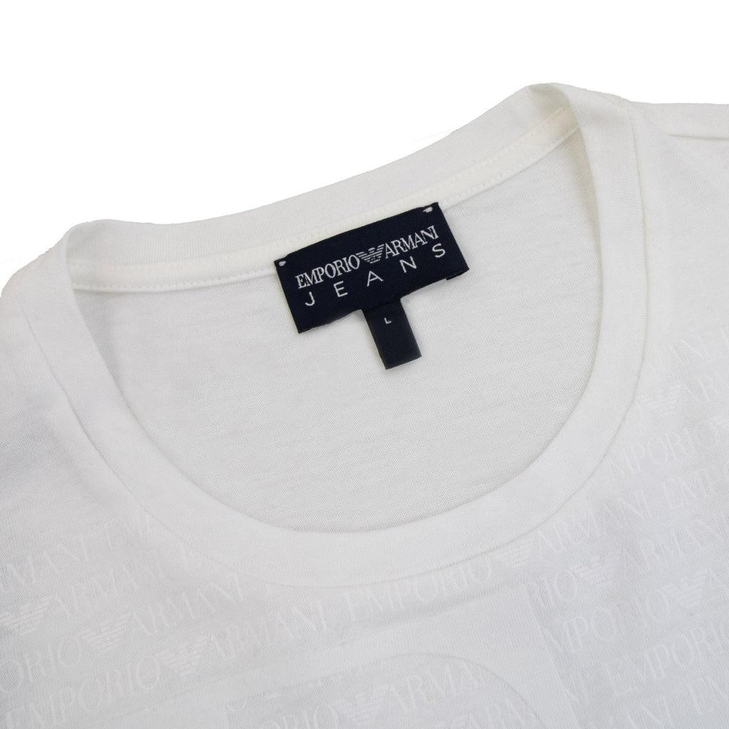 Emporio Armani Giro M/c Logo T Shirt White AUG17