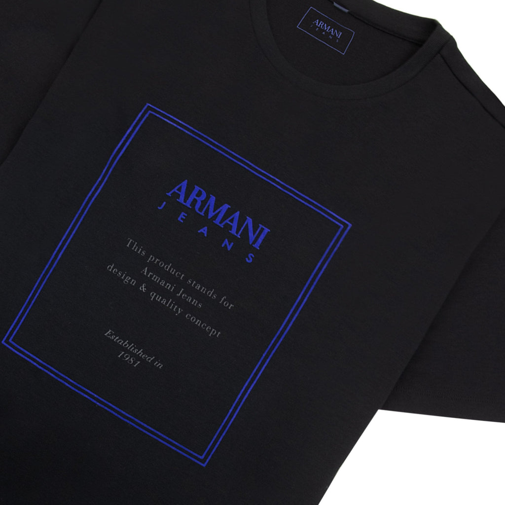 Armani Jeans Box Logo T Shirt Black