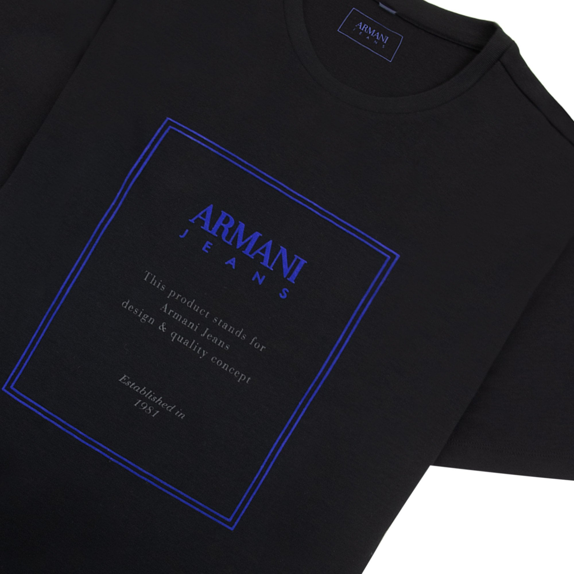 Armani Jeans Box Logo T Shirt Black