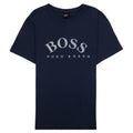 Hugo Boss Curved Embroidered Large Logo T-shirt 416 Navy