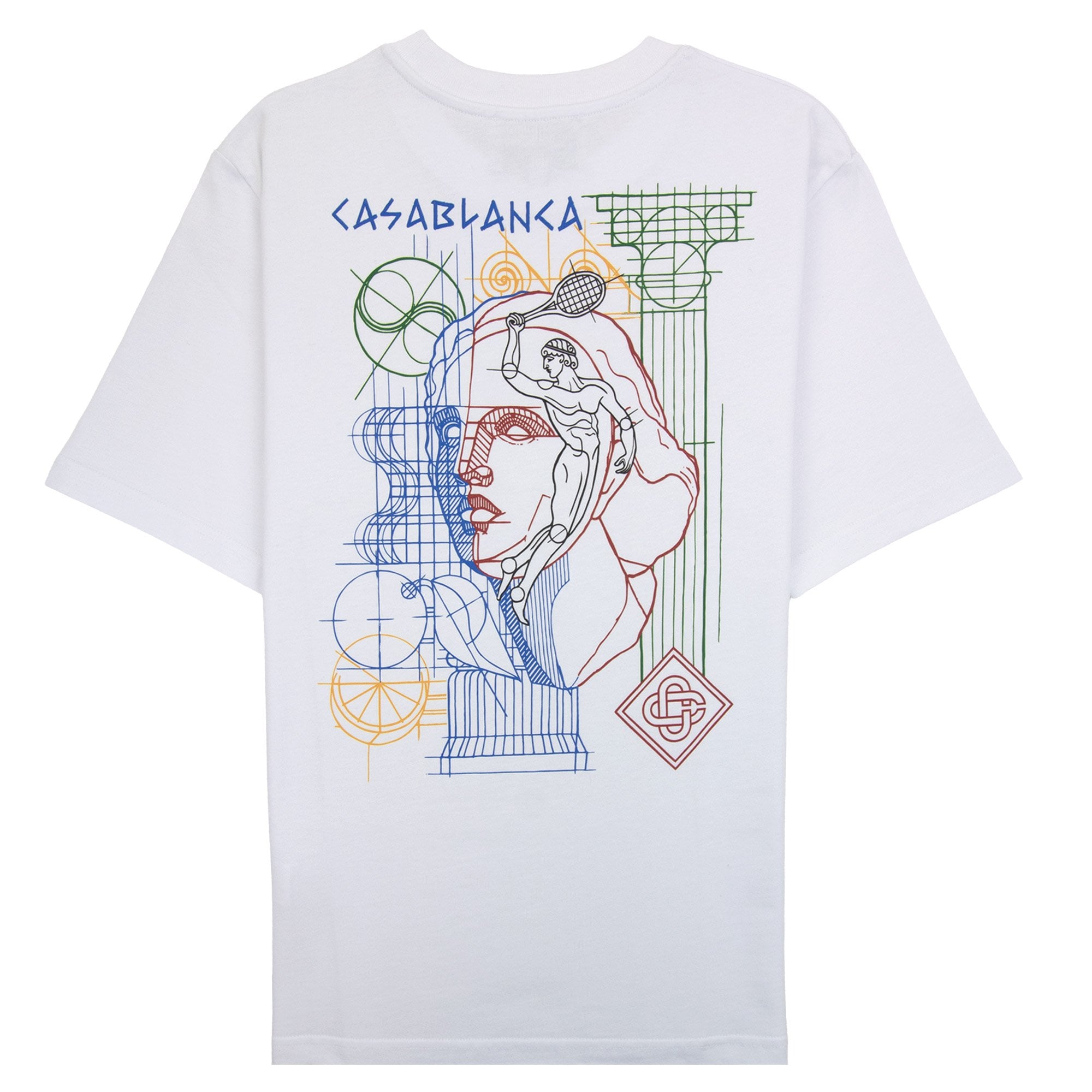 Casablanca Drawing Lab Screen Printed T Shirt White