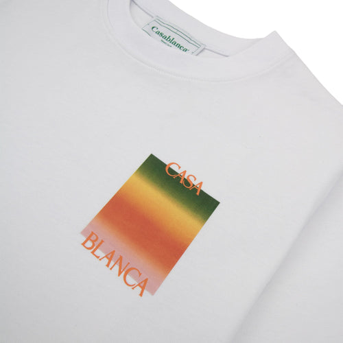 Casablanca Gradient Square Logo Printed T Shirt White 001