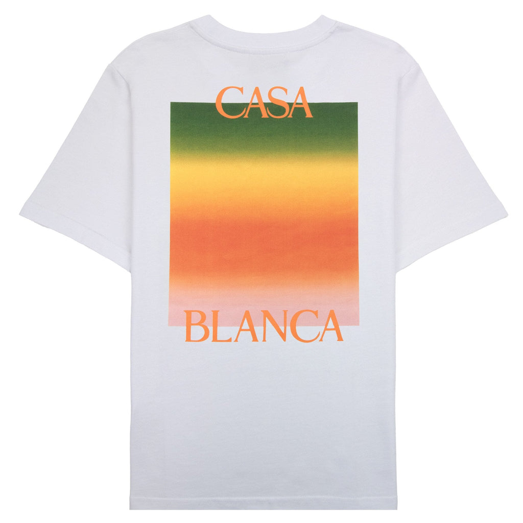 Casablanca Gradient Square Logo Printed T Shirt White 001