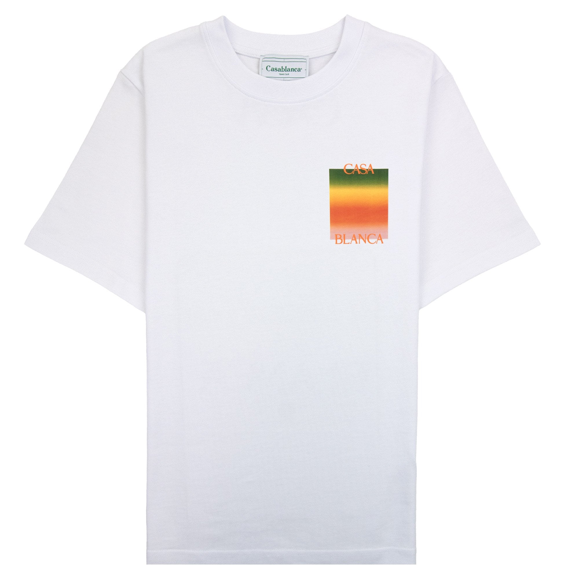 Casablanca Gradient Square Logo Printed T Shirt White 001
