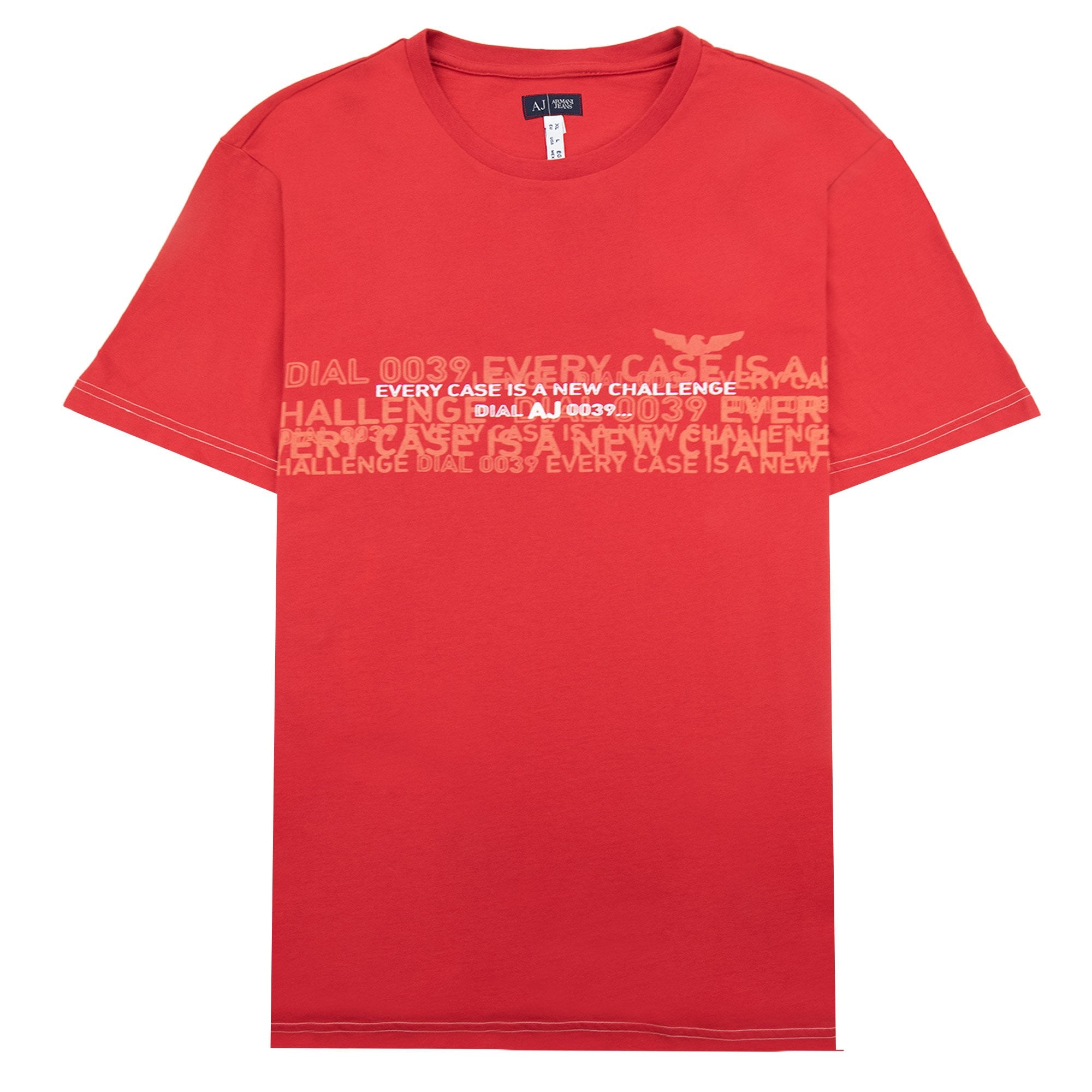 Armani Jeans Dial Aj 0039 Logo T Shirt Rosso Red