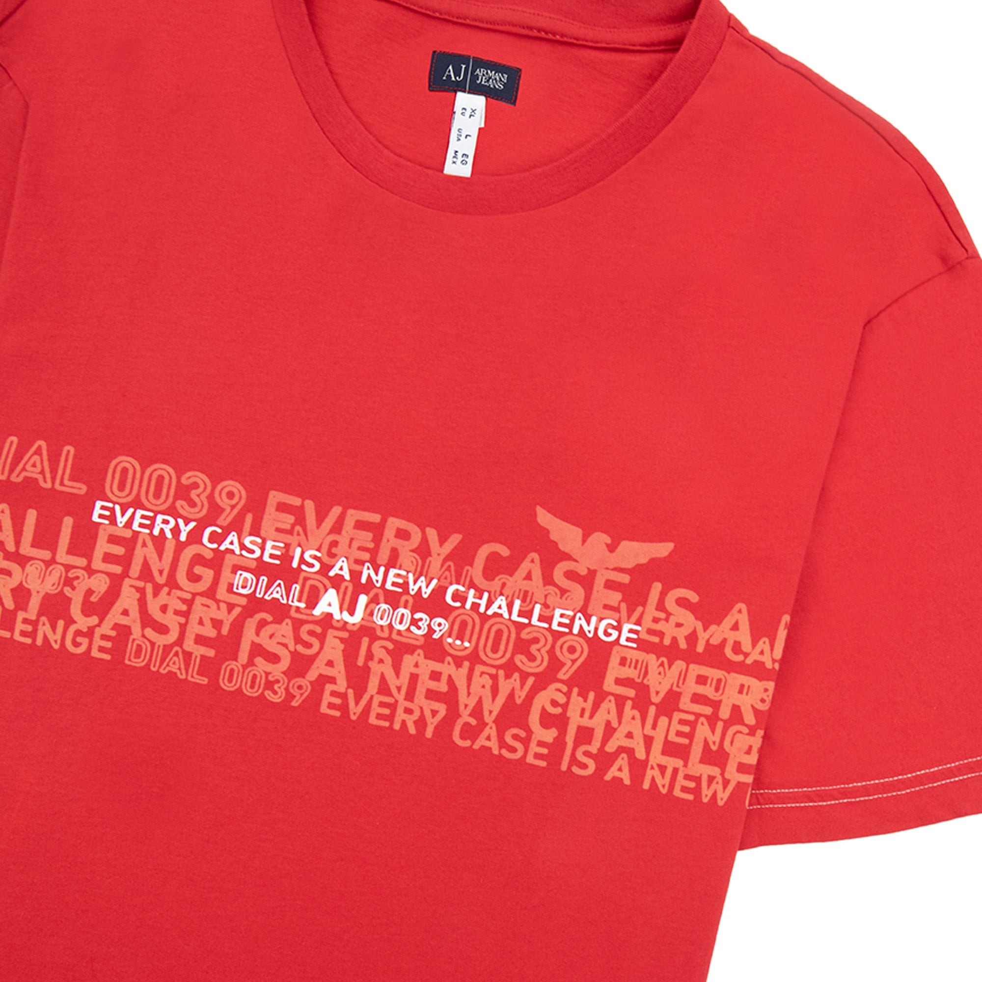 Armani Jeans Dial Aj 0039 Logo T Shirt Rosso Red