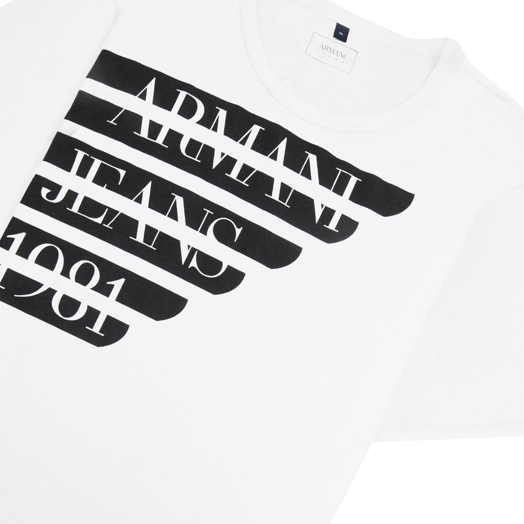 Armani Jeans Classic Logo Crewneck T Shirt White