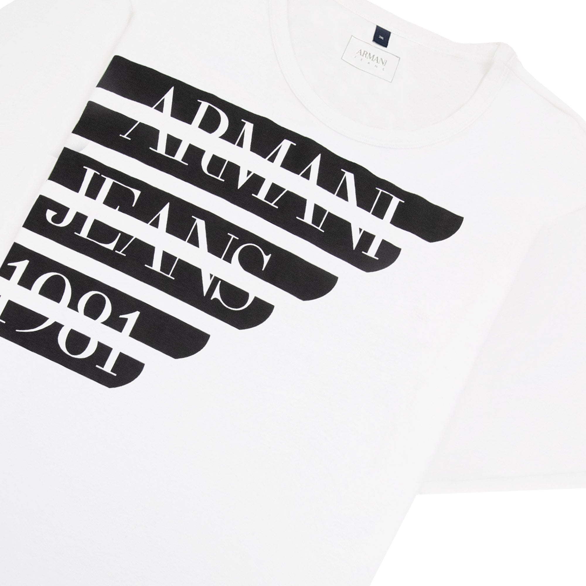 Armani Jeans Classic Logo Crewneck T Shirt White