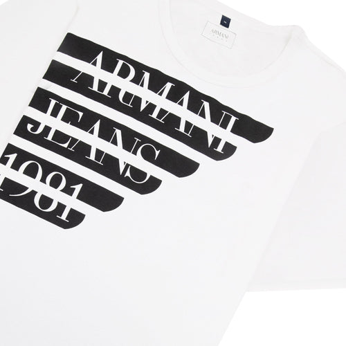Armani Jeans Classic Logo Crewneck T Shirt White