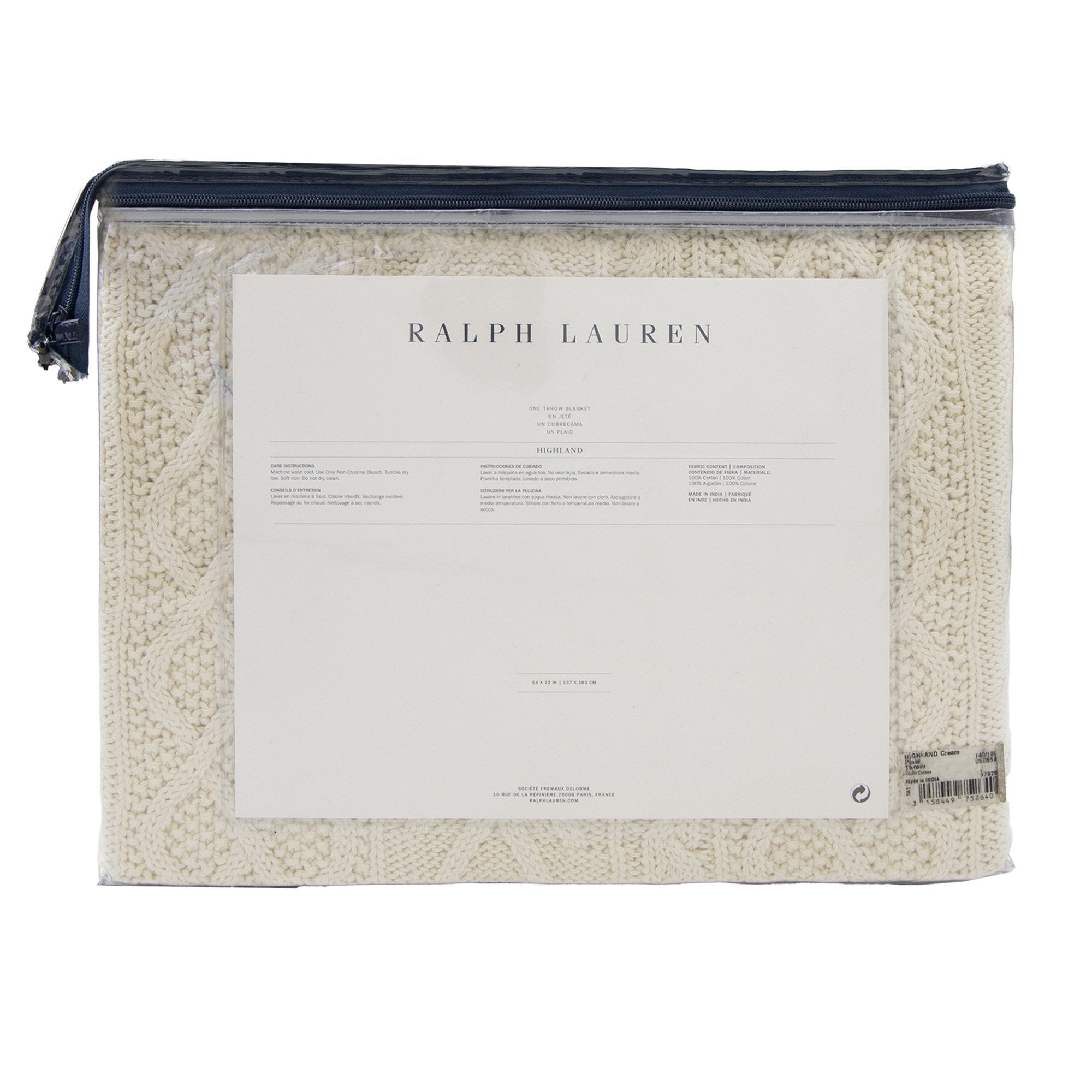 Polo Ralph Lauren Highland Knit Throw Cream