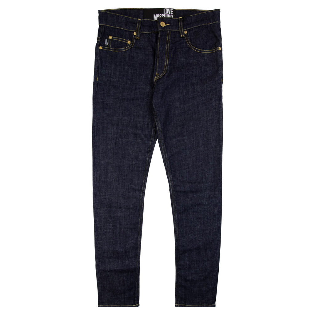 Love Moschino Metal Peace Logo Jeans Dark Blue
