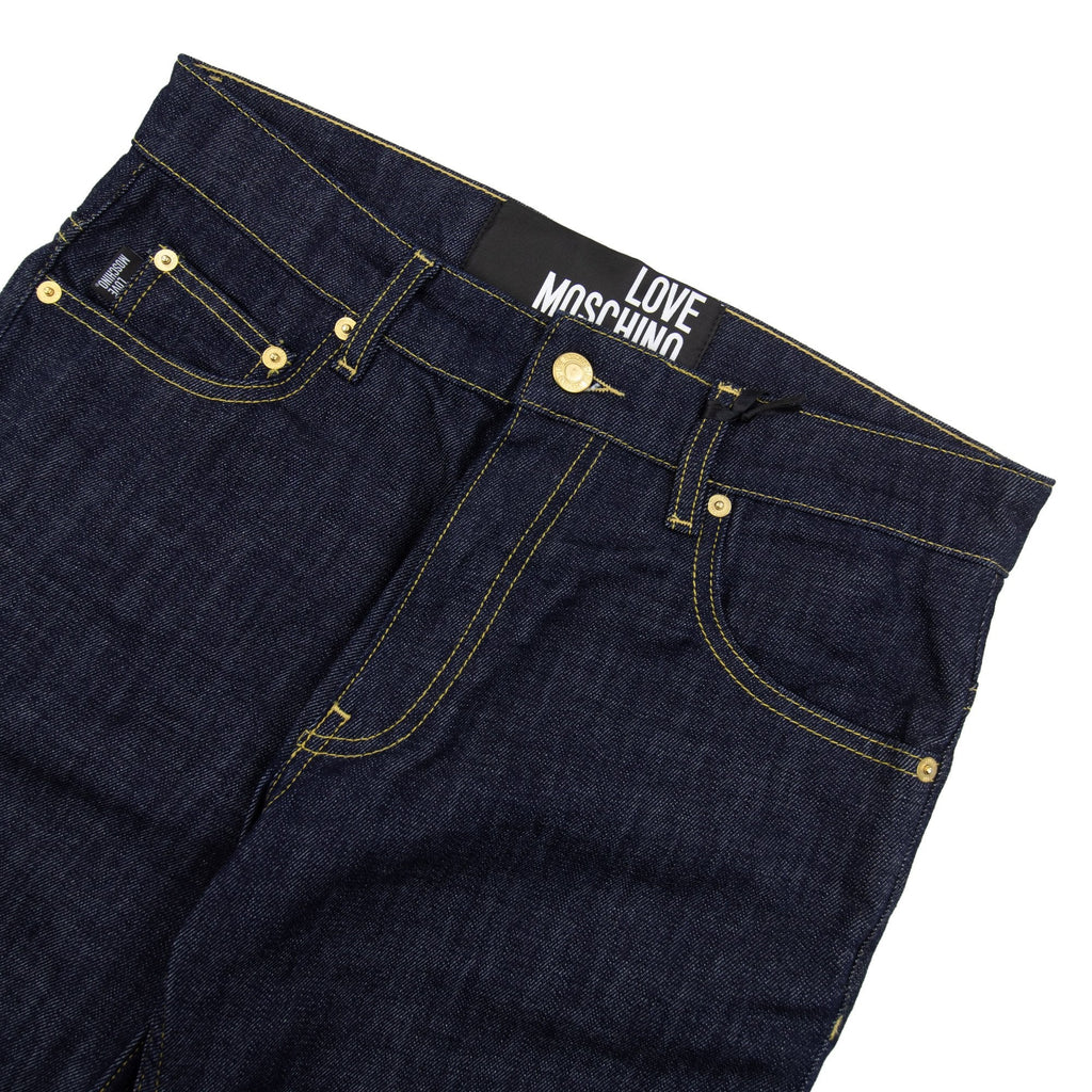 Love Moschino Metal Peace Logo Jeans Dark Blue
