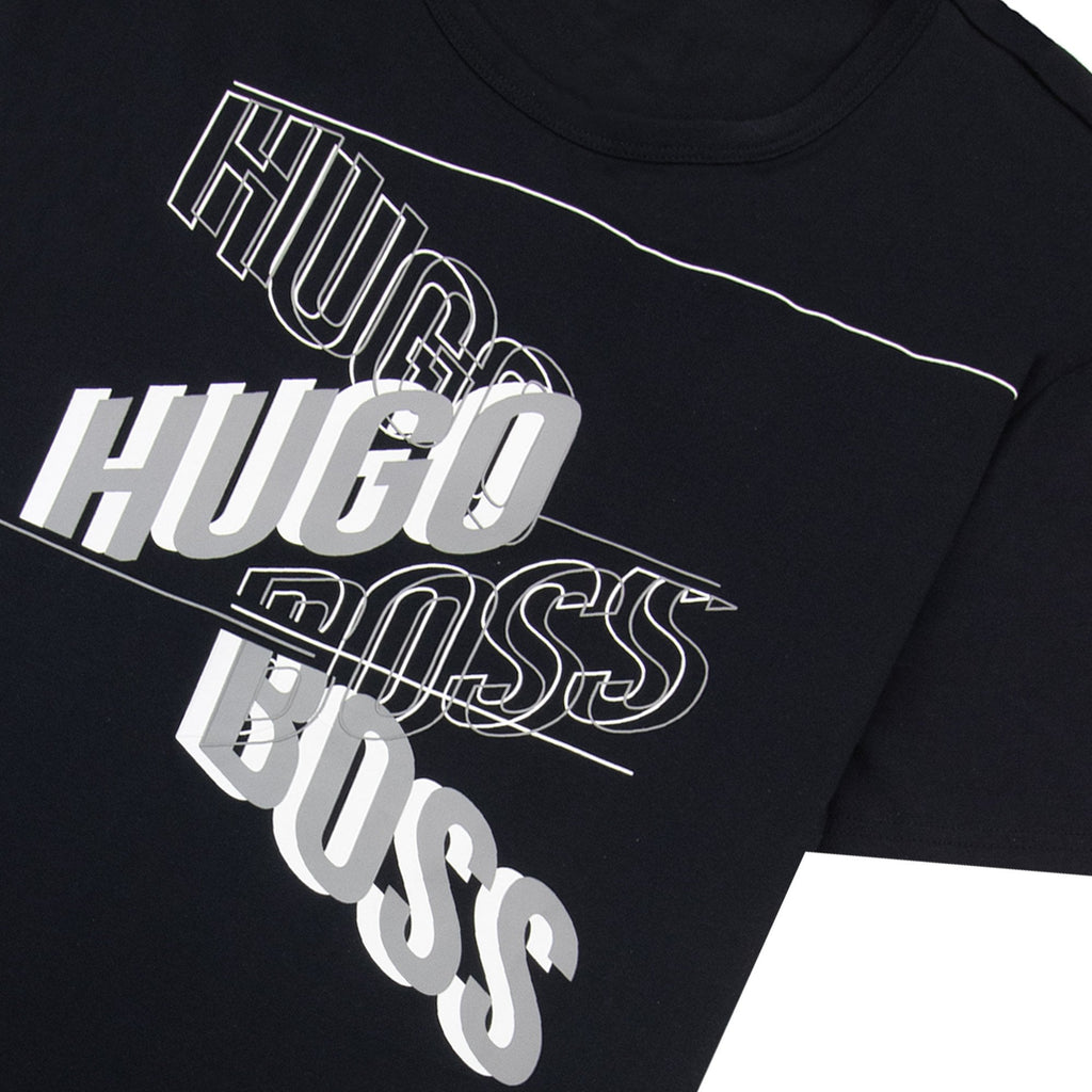 Hugo Boss Shadow Print Logo Tee 2 T Shirt Black 001