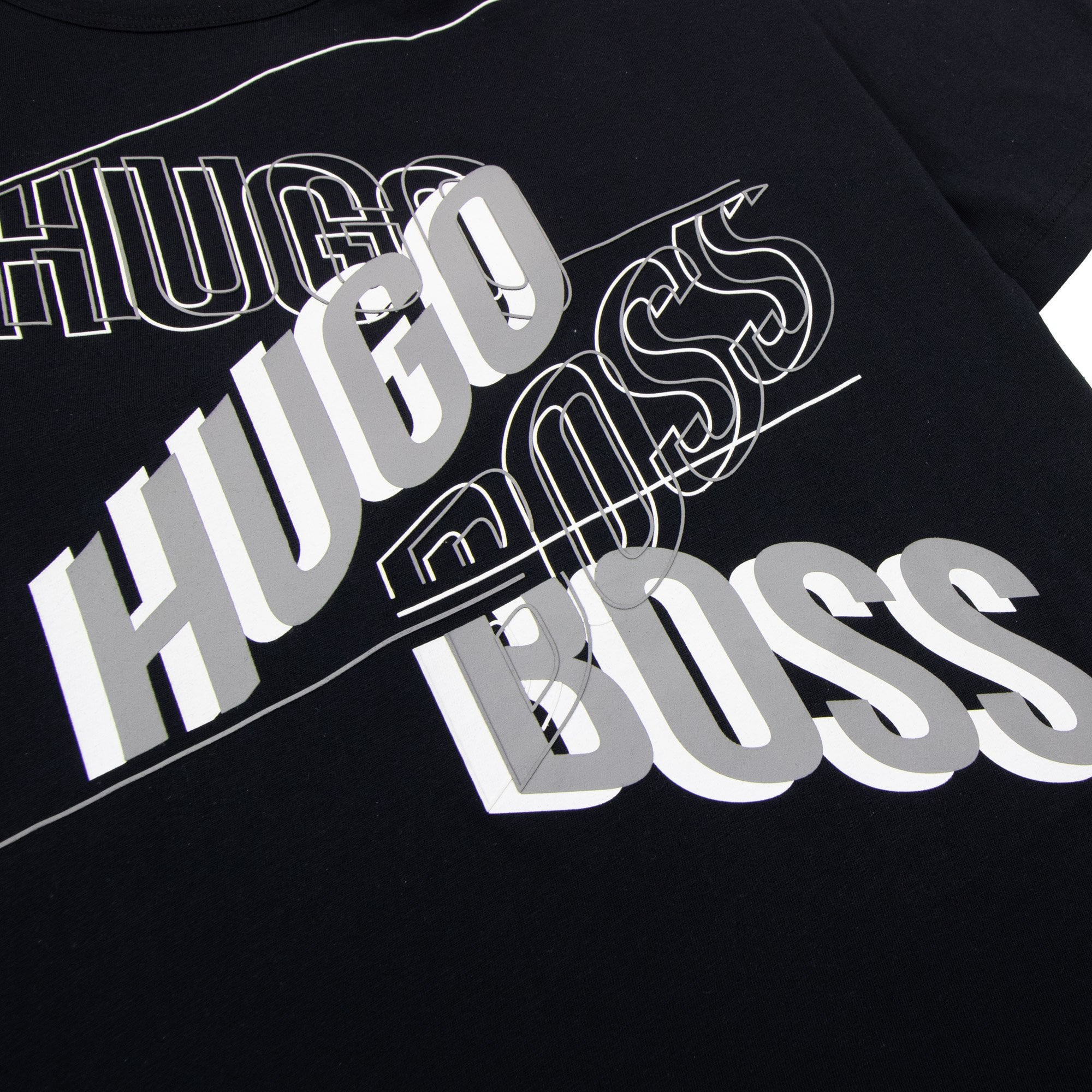 Hugo Boss Shadow Print Logo Tee 2 T Shirt Black 001